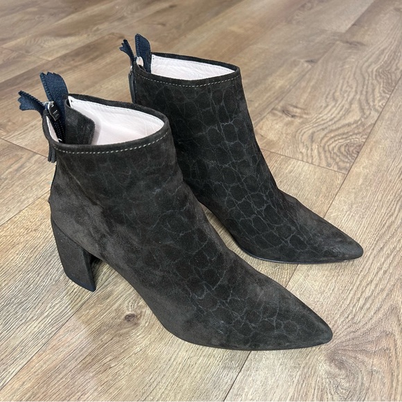 AGL dark brown suede ankle moc croc boot Size 38.5 / US 8.5 - Picture 11 of 16